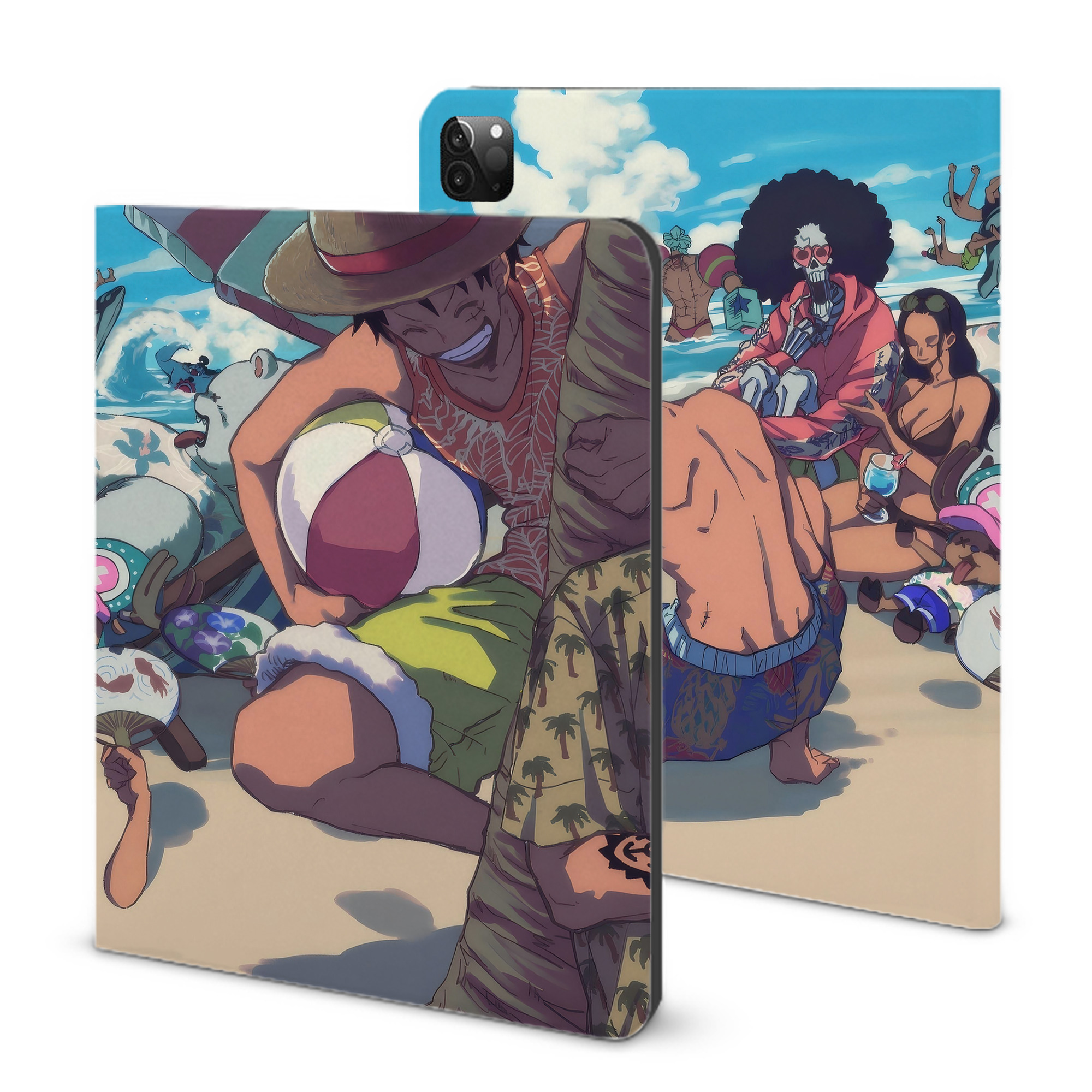 （画像用） ワンピース ONE PIECE IPadケース ペンホルダー付き ブックスタイルデザイン